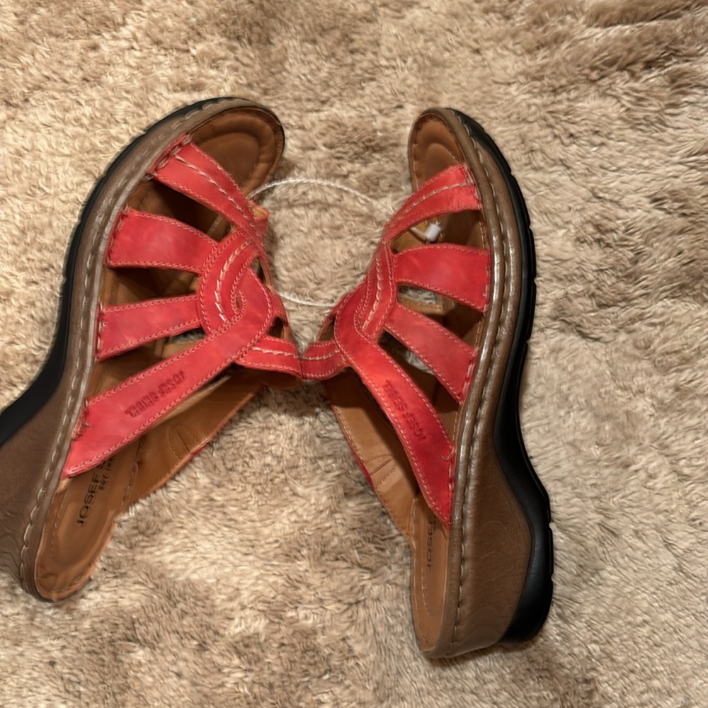 NWT JOSEF SEIBEL SANDALS 40 9 shoes red - Picture 5 of 10
